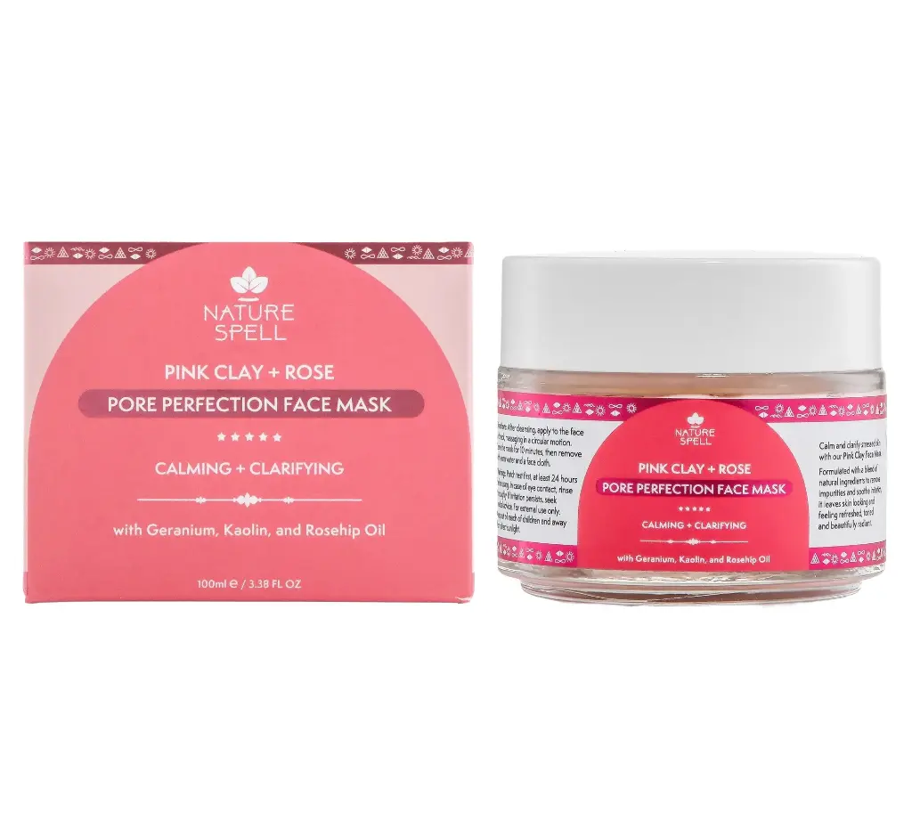 NATURE SPELL - PINK CLAY + ROSE PORE PREFECTION FACE MASK 100ML