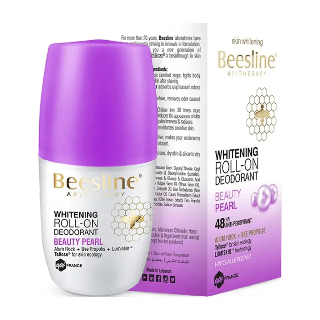 BEESLINE - WHITENING ROLL-ON DEODORANT BEAUTY PEARL 48HR ANTIPERSPIRANT 50ML
