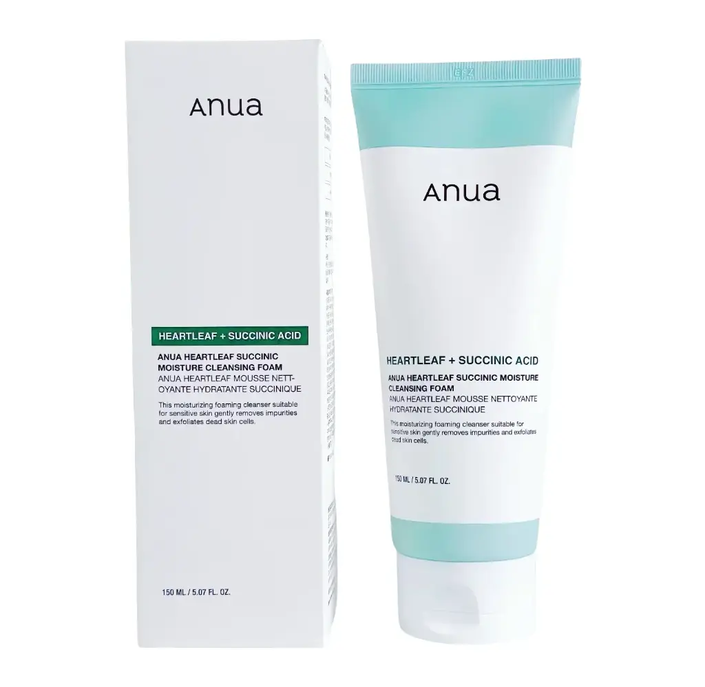ANUA - HEARTLEAF SUCCINIC ACID MOISTURE CLEANSING FOAM 150ML