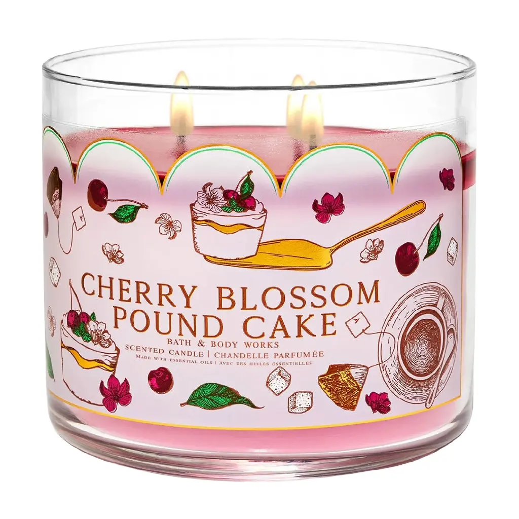 BATH & BODY WORKS - CHERRY BLOSSOM POUND CAKE CANDLE 411G