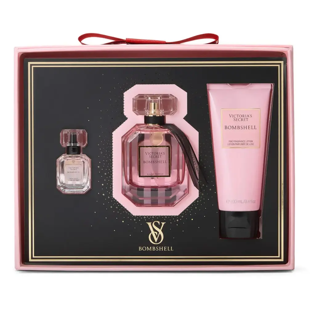 فيكتوريا سيكريت - طقم بومب او دي بي 50 مل + 7.5 مل + بودي لوشن 100 مل