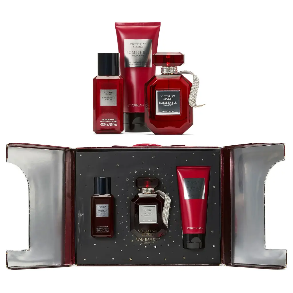 VICTORIAS SECRET - GIFT SET BOMBSHELL MIDNIGHT EDP 50ML + FRAGRANCE MIST 75ML + LOTION 100ML