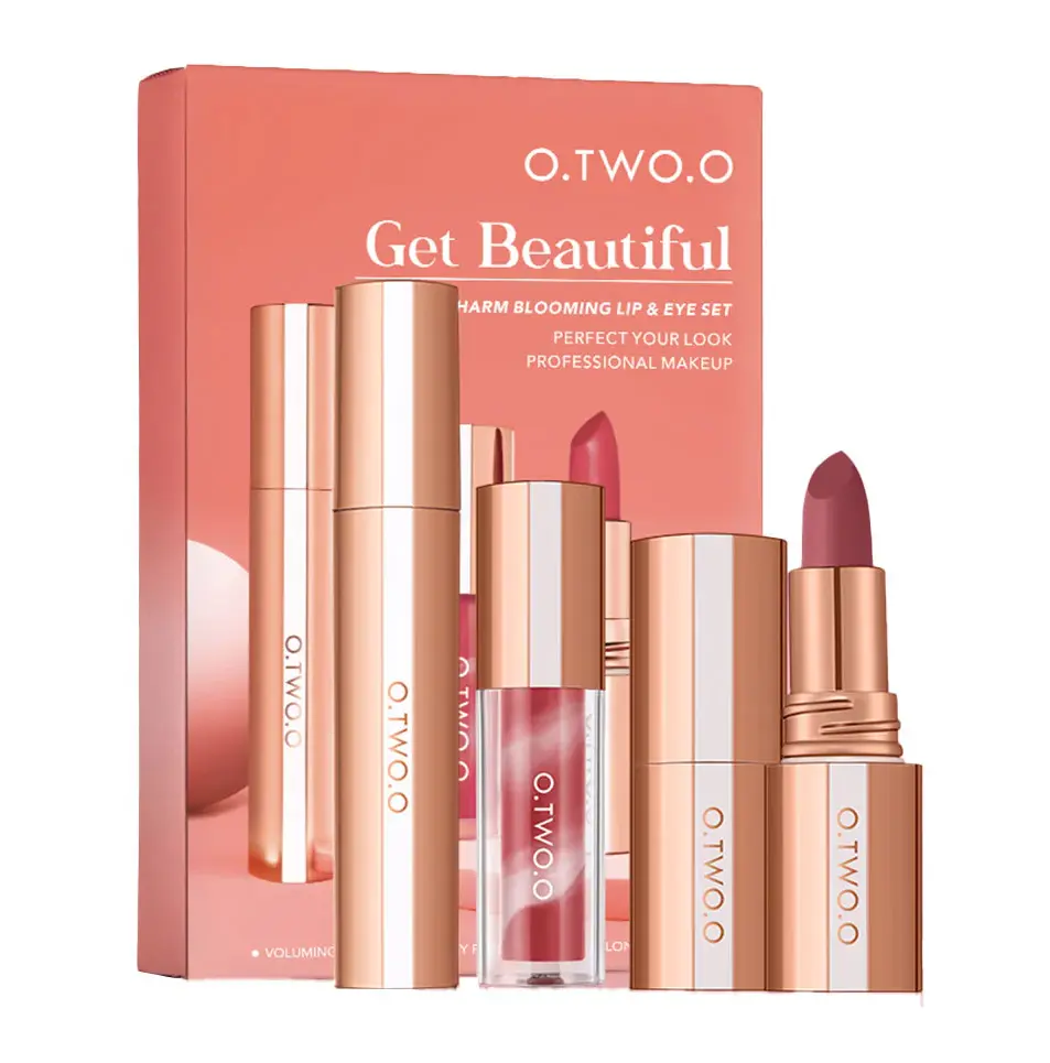 O.TWO.O - GET BEAUTIFUL CHARM BLOOMING LIP & EYE SET 3PCS