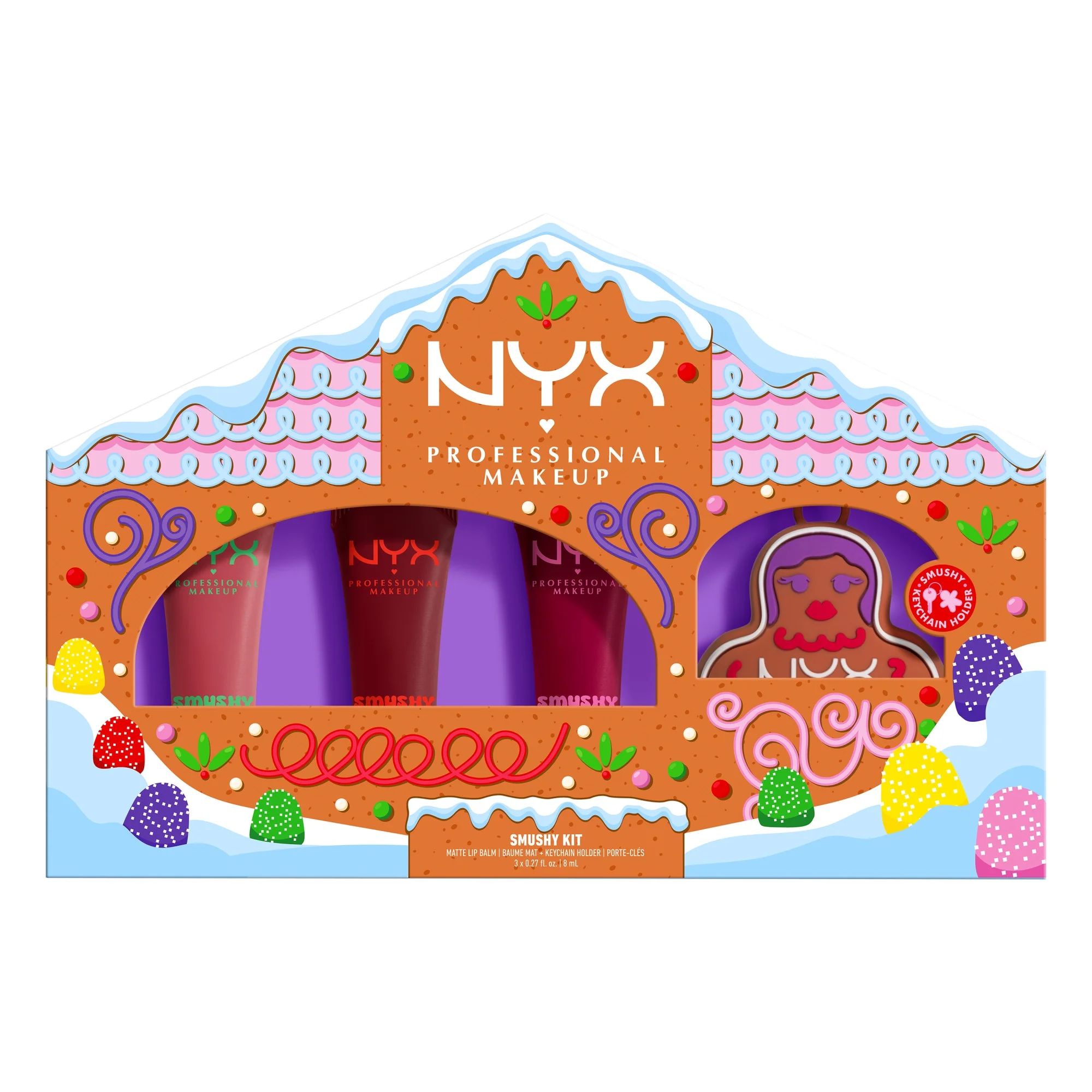 NYX - SMUSHY KIT MATTE LIP BALM, 3X8ML & FREE SMUSHY KEYCHAIN
