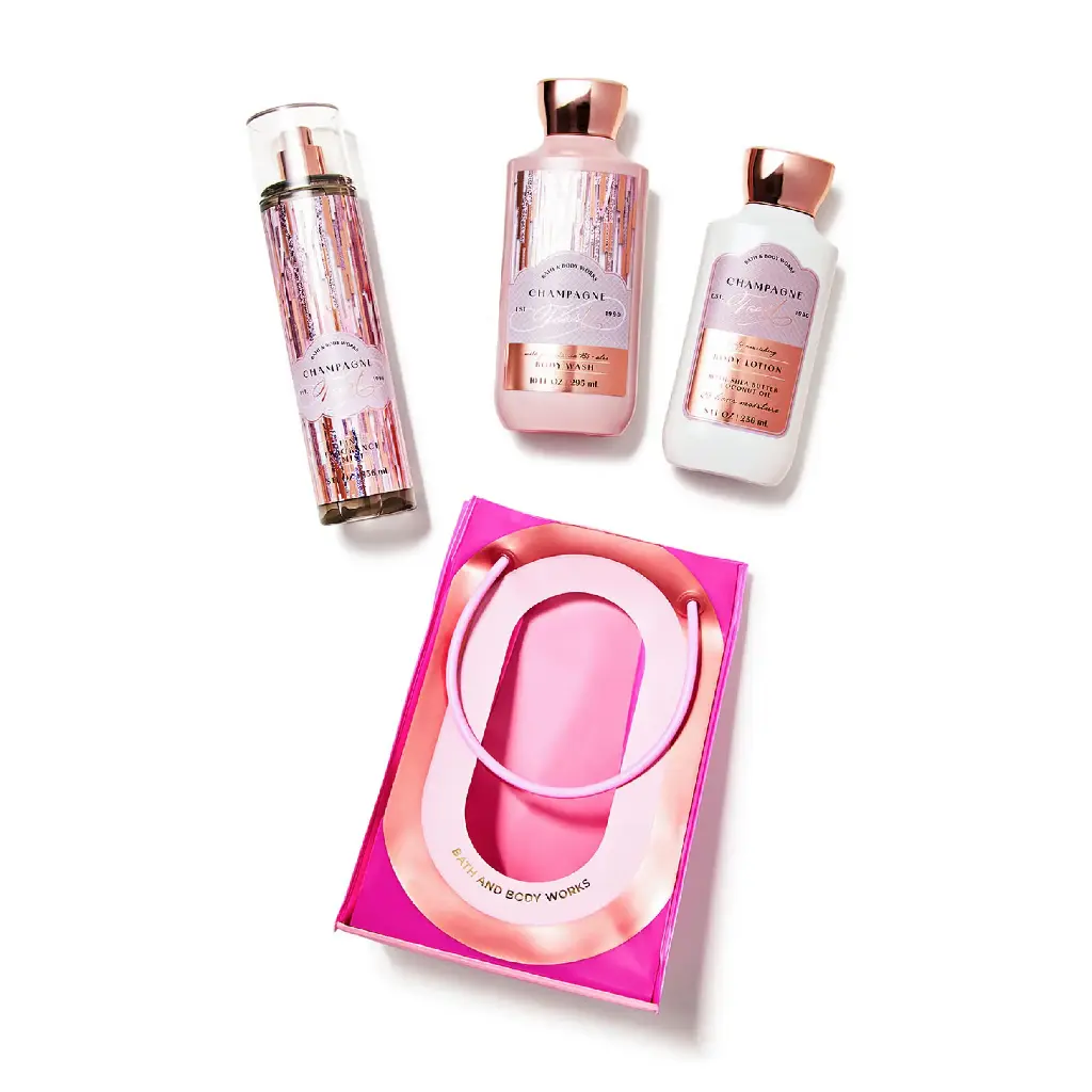 BATH & BODY WORKS - BAG SET CHAMPAGNE TOAST 3PCS