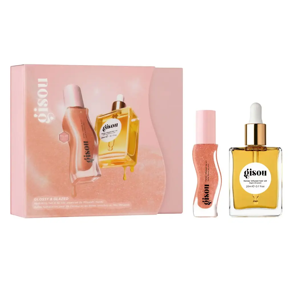 GISOU - GLOSSY & GLAZED HAIR & LIP OIL GIFT SET 2PCS