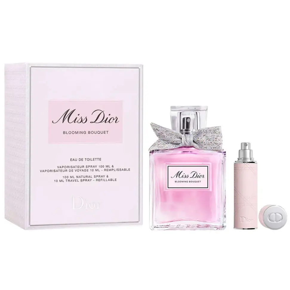 DIOR - MISS DIOR BLOOMING BOUQUET SET EDT 100ML + EDT 10ML TRAVEL SPRAY REFILLABLE
