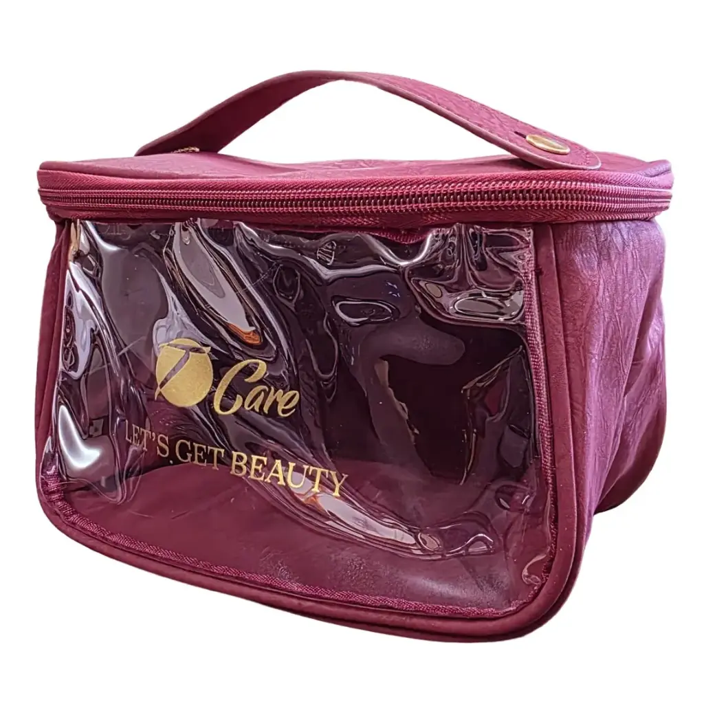 TRIPLE CARE - MAKEUP BAG IN BURGUNDY T-3061