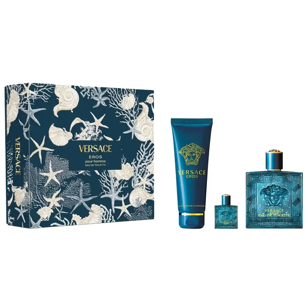 VERSACE - GIFT SET EROS FOR MEN EDT 100ML+ 10ML + SHOWER GEL 150ML