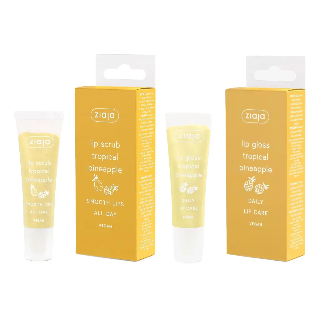 ZIAJA - LIP SCRUB 12ML + LIP GLOSS 12ML TROPICAL PINEAPPLE