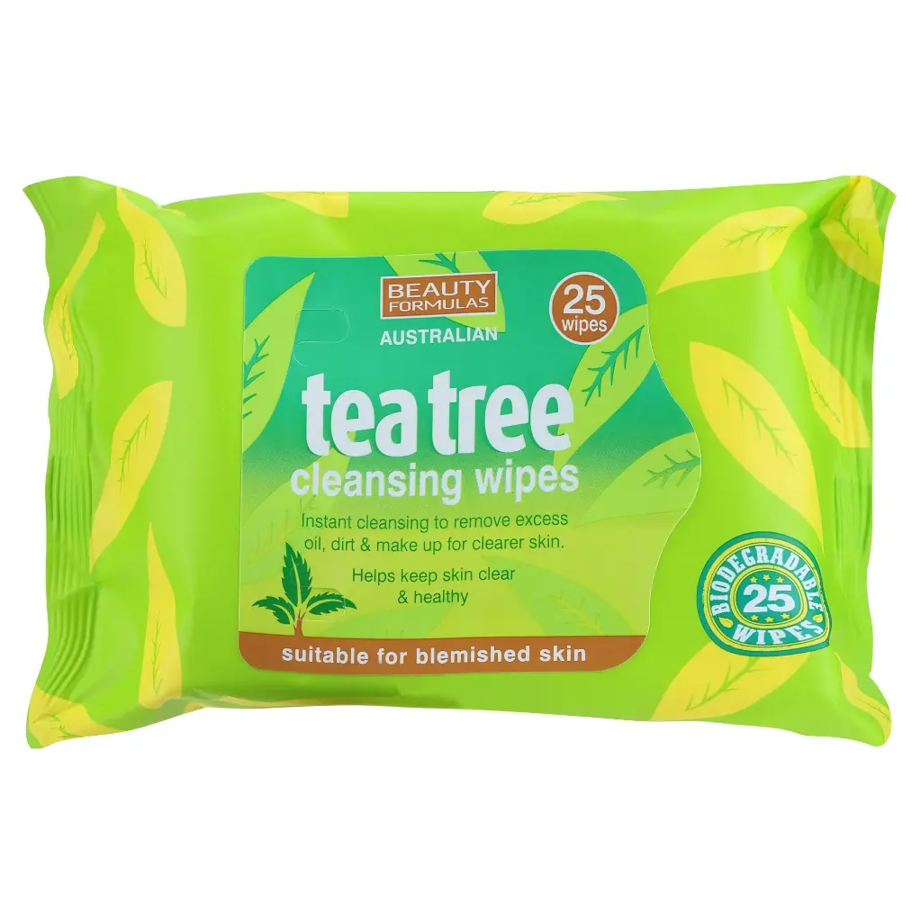 BEAUTY FORMULAS - TEA TREE CLEANSING WIPES 25WIPES