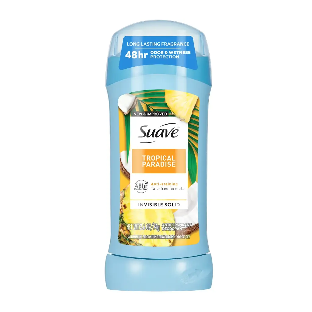 SUAVE - ANTIPERSPIRANT FEMALE DEODORANT 48HR PROTECTION TROPICAL PARADISE 74G 