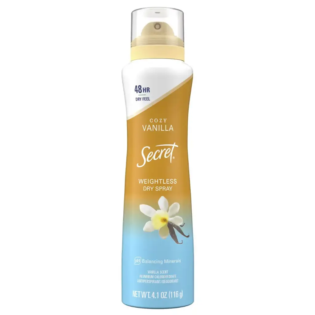 SECRET - COZY VANILLA WEIGHTLESS DRY SPRAY 116G