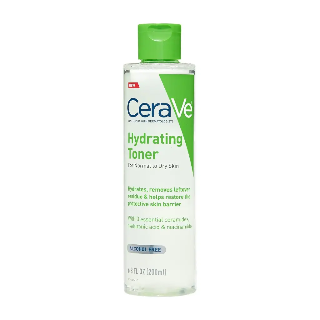 CERAVE - HYDRATING TONER FOR FACE, ALCOHOL FREE FACIAL TONER WITH HYALURONIC ACID, NIACINAMIDE AND CERAMIDES 200ML