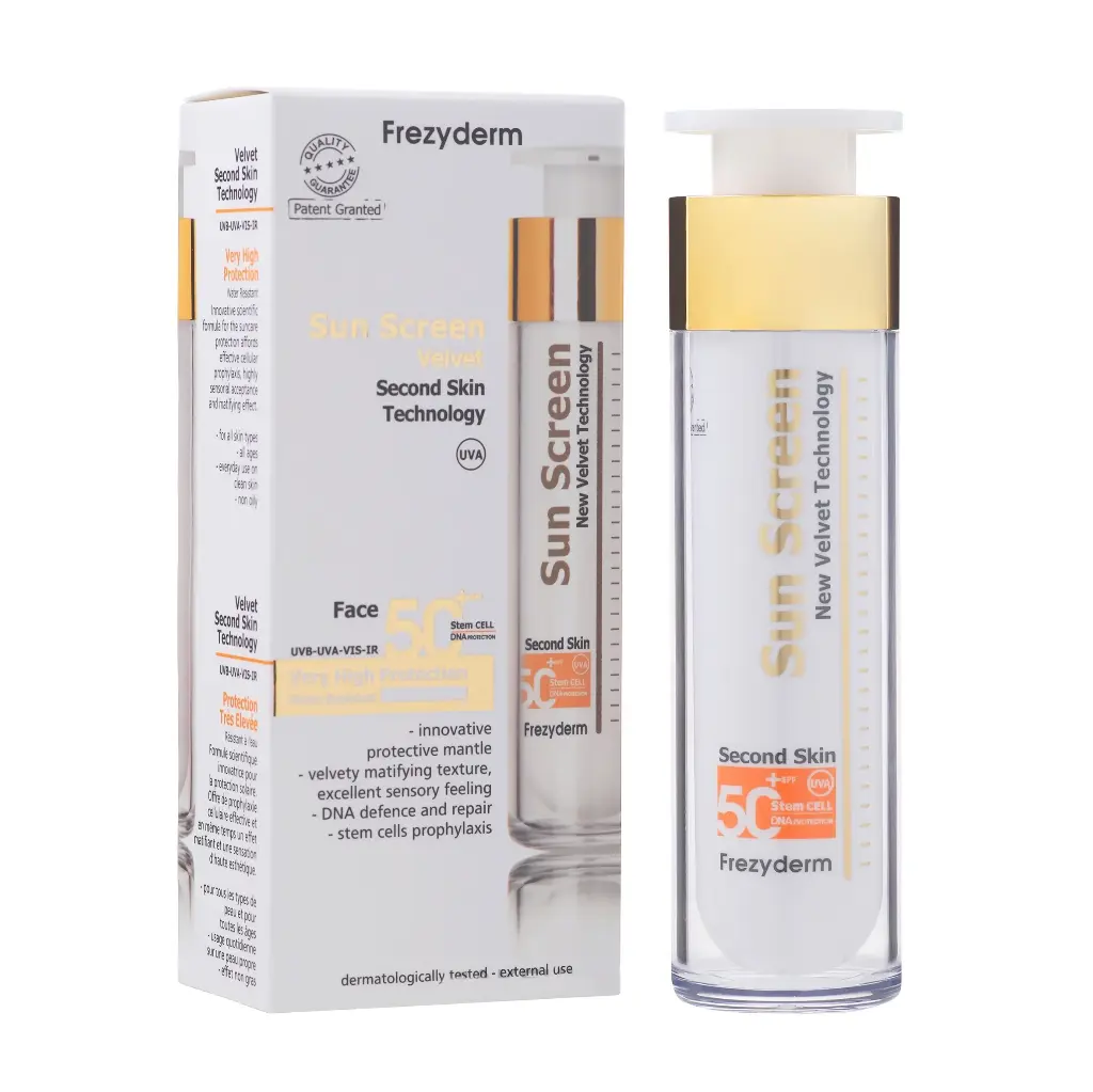 FREZYDERM - FACE SUN SCREEN VELVET SECOND SKIN TECHNOLOGY 50+ SPF 50ML
