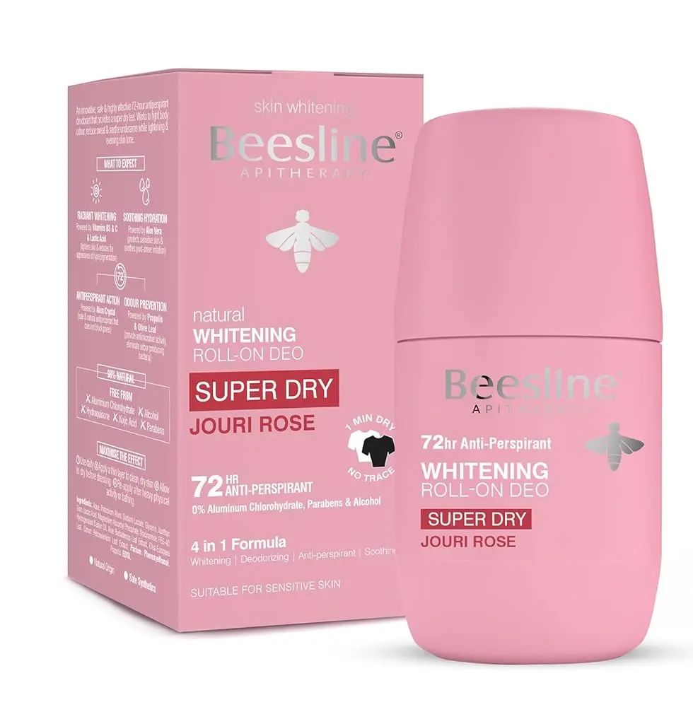 BEESLINE - NATURAL WHITENING ROLL-ON DEO SUPER DRY JOURI ROSE 72HR ANTI PERSPIRANT 50ML