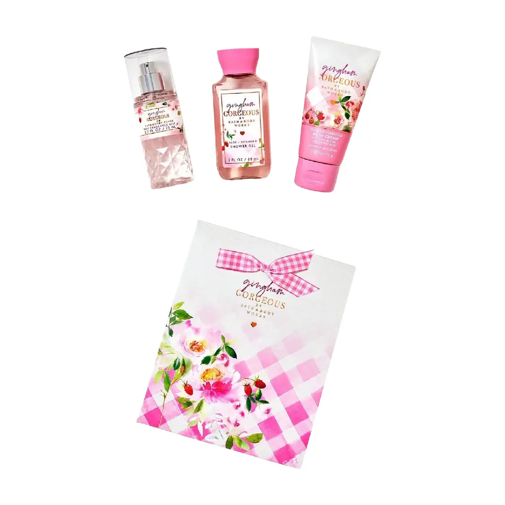 BATH & BODY WORKS - GIFT SET GINGHAM GORGEOUS BAG 3PCS