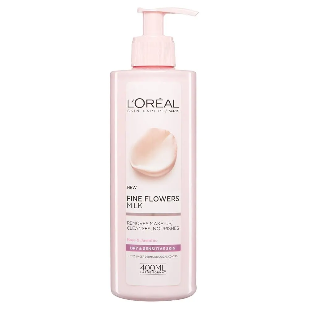 LOREAL - FINE FLOWERS MILK MAKEUP REMOVER CLEANSER 400ML
