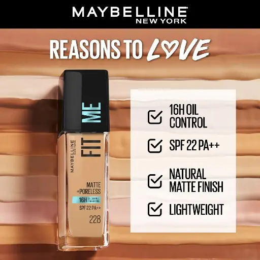 MAYBELLINE - FIT ME MATTE PLUS PORELESS FOUNDATION 30ML