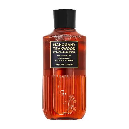 BATH & BODY WORKS - MAHOGANY TEAKWOOD 3-IN-1 HAIR, FACE & BODY WASH 295ML