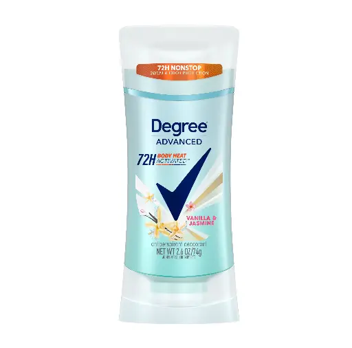 DEGREE - VANILLA & JASMINE 72H BODY HEAT ACTIVATED ANTIPERSPIRANT DEODORANT 74G
