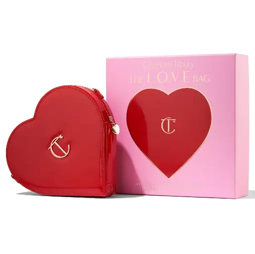 CHARLOTTE TILBURY - L.O.V.E HEART MAKEUP BAG RED LIMITED EDITION 8 PCS