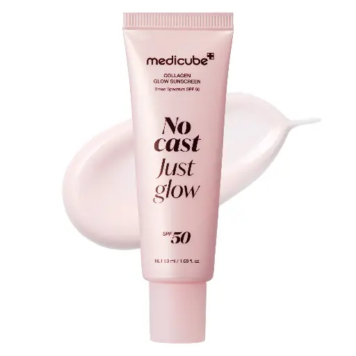 حجم 50 مل SPF50 ميديكوب - واقي شمس كولاجين بدون اثر ابيض بلمسة مشرقة 