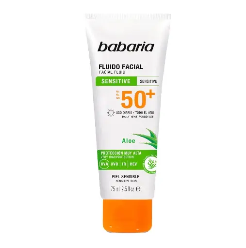BABARIA - FLUIDO FACIAL SPF 50 SENSITIVE ALOE 75ML